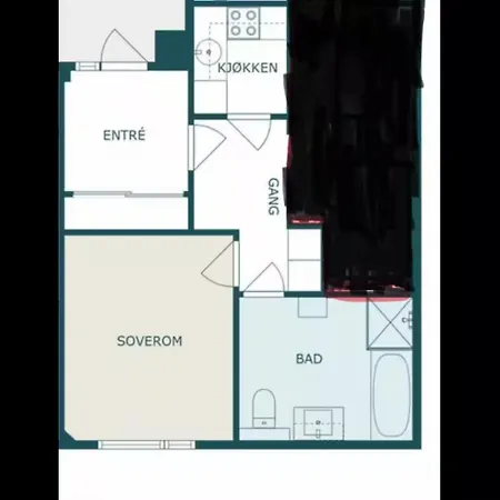 Appartamento Sentral Og Koselig 1-rom Studioleilighet Med Stort Badevaerelse